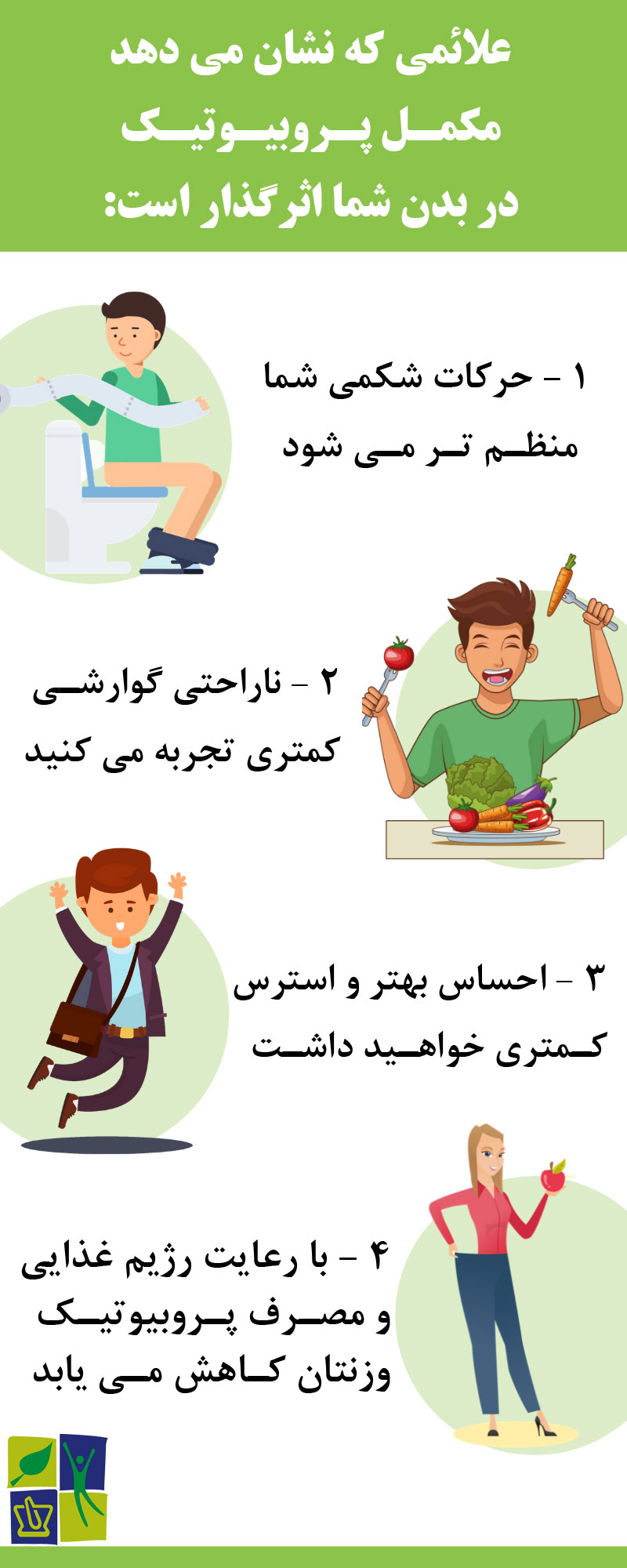 نشانه های تاثیرگذاری پروبیوتیک در بدن